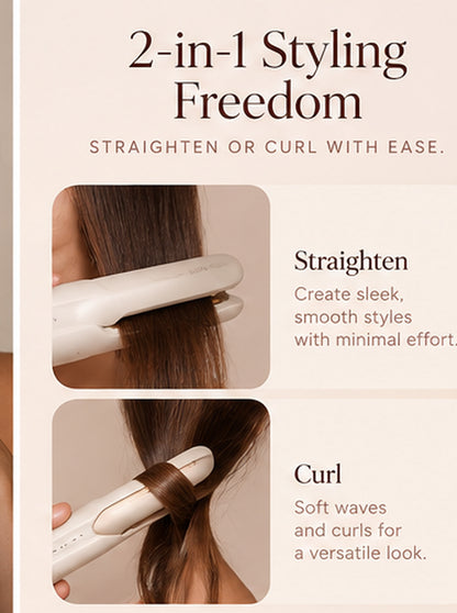 Zelovia™ Cordless Mini Hair Straightener & Curler