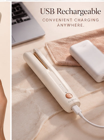 Zelovia™ Cordless Mini Hair Straightener & Curler